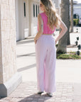 Favorite Daughter Wide Leg Linen Pant full body back