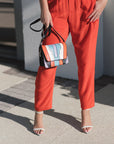 Schutz Skye Simple Strap Heel front view on model