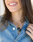 Lizzie Fortunato Agate Shell Pendant Necklace detail