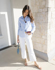 Agolde Ren Jean in White front full body