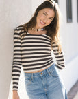 Anya Stripe Rib Top Front view