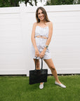 Simkhai Annie Stripe Mini Dress full body front