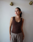 Valentino Tank in Mocha front view