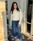 Quinn Shrunken Fisherman Sweater full body