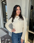 Quinn Shrunken Fisherman Sweater front view
