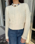 Quinn Shrunken Fisherman Sweater close up front