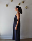 Della Poplin Dress side view on model