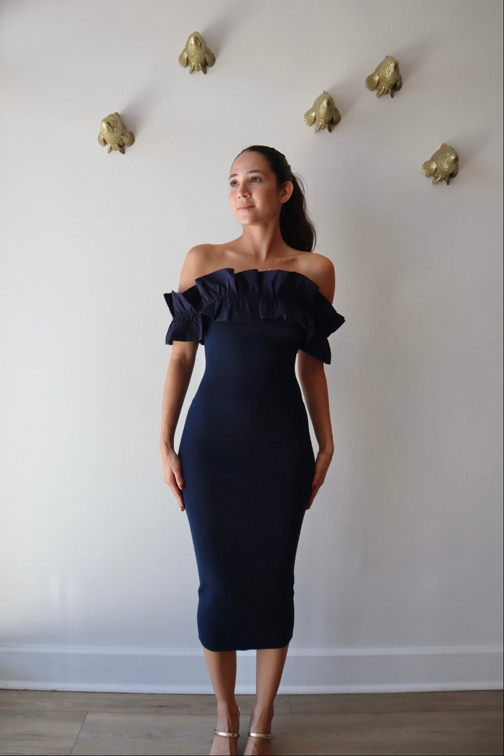 Knit Strapless Ruffle Dress – Penelope T