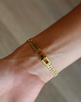 Double Amalfi Bracelet aerial view showing foldover clasp