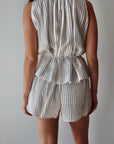 Brixen Stripe Short back view on model
