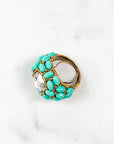 Elliot Ring in Turquoise from above on marble background
