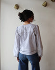 Adelle Top in Stripe back view on model