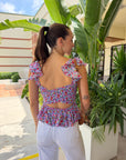 Zoe Smocked Flutter Sleeve Top back