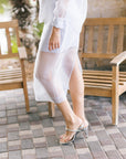 Dana Sheer Midi Skirt close up side view