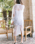 Loen Long Sleeve Sheer Top and Dana Sheer Midi Skirt back