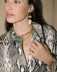 Maraias Thick Chain Necklace with snake print dress