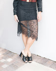 Esme Block Heel with lace skirt