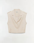 York Cropped Linen Vest by itself