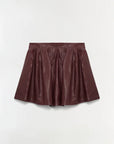 Brown pleated skirt on a white background