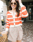 Fiona Stripe Cardigan and The Rover Short front