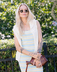 Gwen Open Knit Top Ivory on shoulders