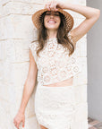 Misa Ronin Crochet Mini Skirt front