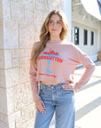 Askk Cropped Long Sleeve Tee front from afar
