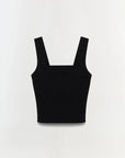 Black crop top on a white background