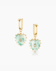 Isabel Green Dot Heart Earrings side by side