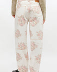 Floral Printed Stary Jeans back
