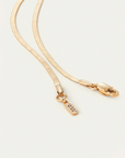 Gold necklace with a clasp on a white background