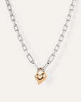 Necklace with a heart-shaped pendant on a white background