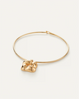 Gold necklace on a white background