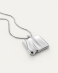 Large Sundra Pendant Necklace Silver close up