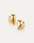 Art Heart Puff Earrings side by side