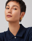Art Heart Puff Earrings on model