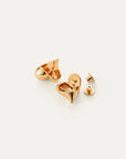 Art Heart Button Earrings Gold back