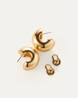 Gemma Hoops Gold laying down