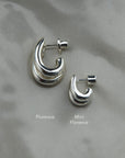 Mini Florence Earring next to regular Florence