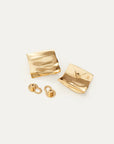 Sundra Earrings Gold front and back