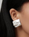 Sundra Earring Silver on ear