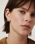 Beatrix Earrings Silver on model
