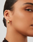 Small Nelle Hoop in Gold close up side view on model