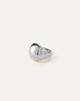 Nelle Ring in Silver Size 8 side view with ring on white background