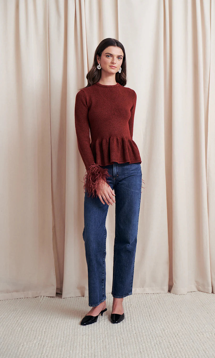 Jovi Peplum Sweater full body