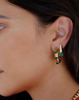 Marais Hoops Emerald Jade in first ear hole