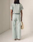 Column Jean in Minty back view