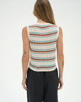 LNA Lou Sleeveless Stripe Cardigan back