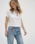 Tropic Tie Front Tee front/side view