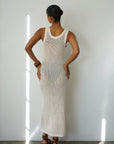 Tyler Open Knit Tank Dress Ivory back